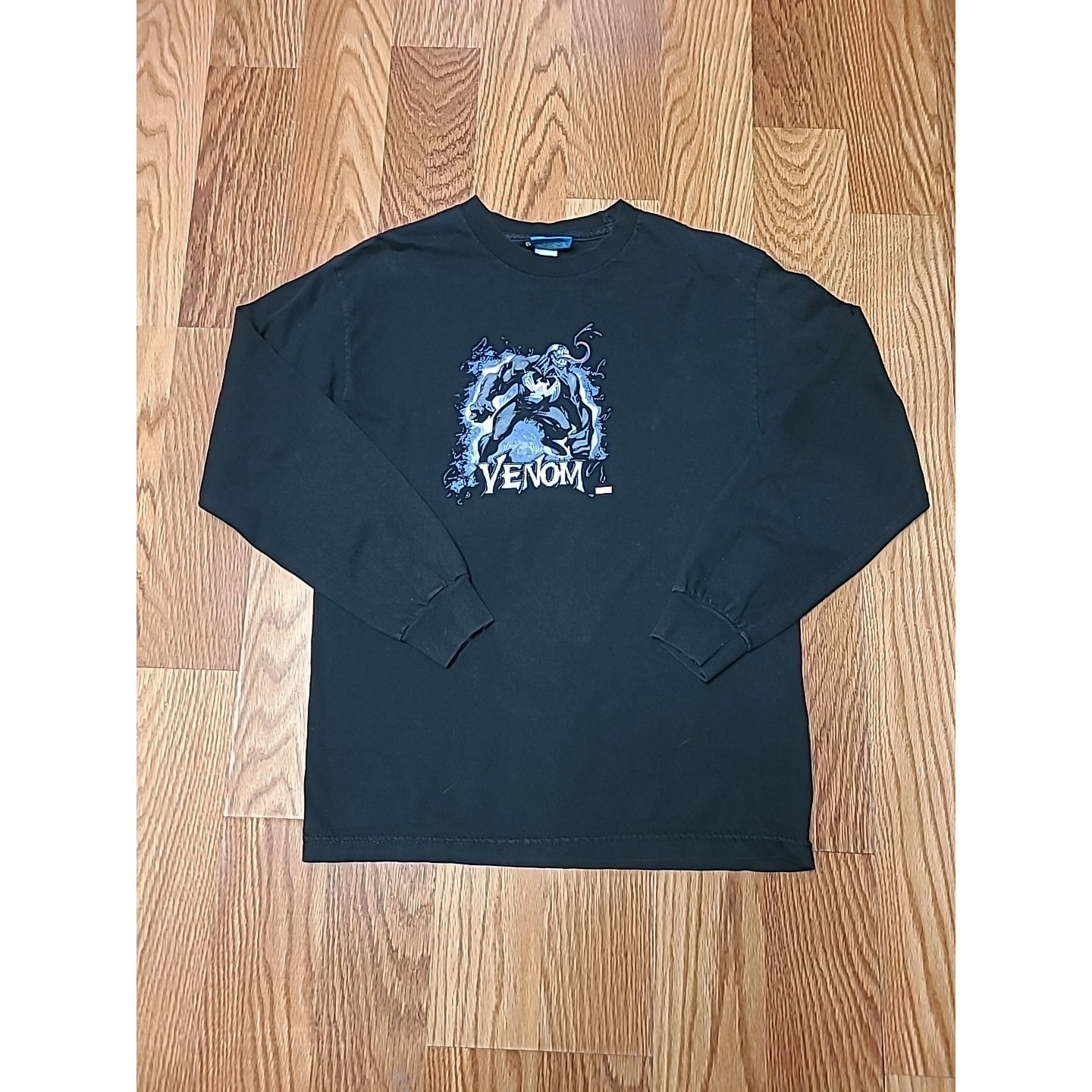 Vintage Venom Shirt Mens Medium Black 2000s Marvel Spider Man Long Sleeve